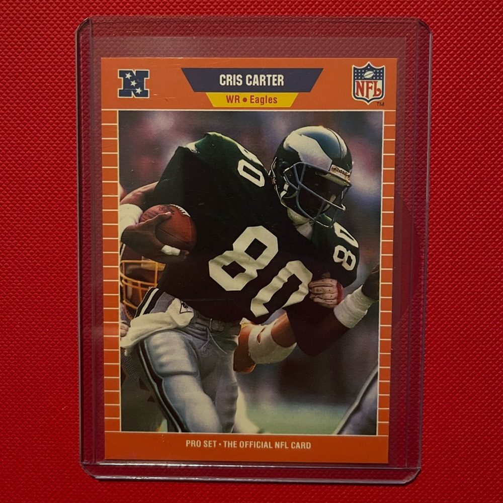 Philadelphia Eagles VINTAGE Cris Carter 1989 NFL Football Card PRO SET #314 HOF